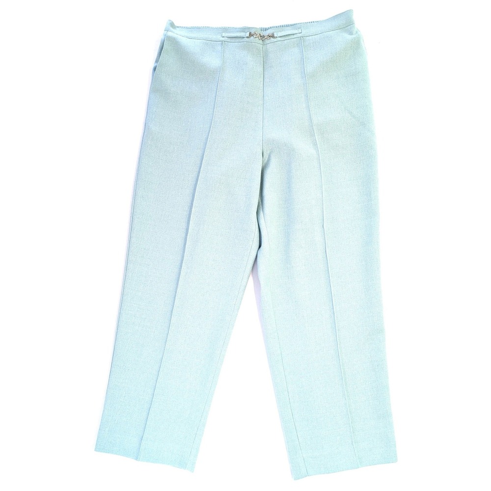 Alfred Dunner Light Blue Petite Straight Leg Dress Pants 16P Elastic Waist Link